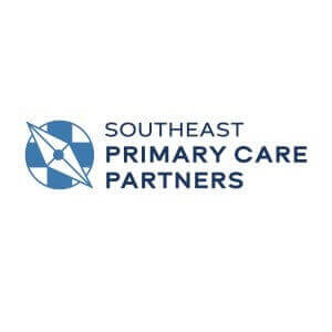 Southeast Primary Care Partners logo with compass design, healthcare branding.