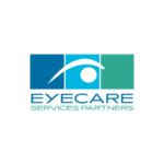 Logo of Eyecare Services Partners with stylized eye design, blue and green color scheme, promoting vision health and eye care services.