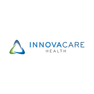 InnovaCare Health logo featuring a blue and green triangle symbol, emphasizing innovative healthcare solutions.