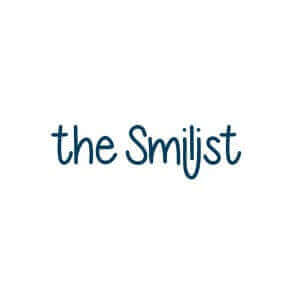 The Smilist Dental logo, blue text on white background, modern dental care branding.